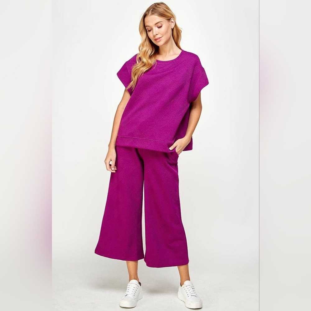 See N Be Seen + Textured Soft Cropped Wide Pants … - image 3