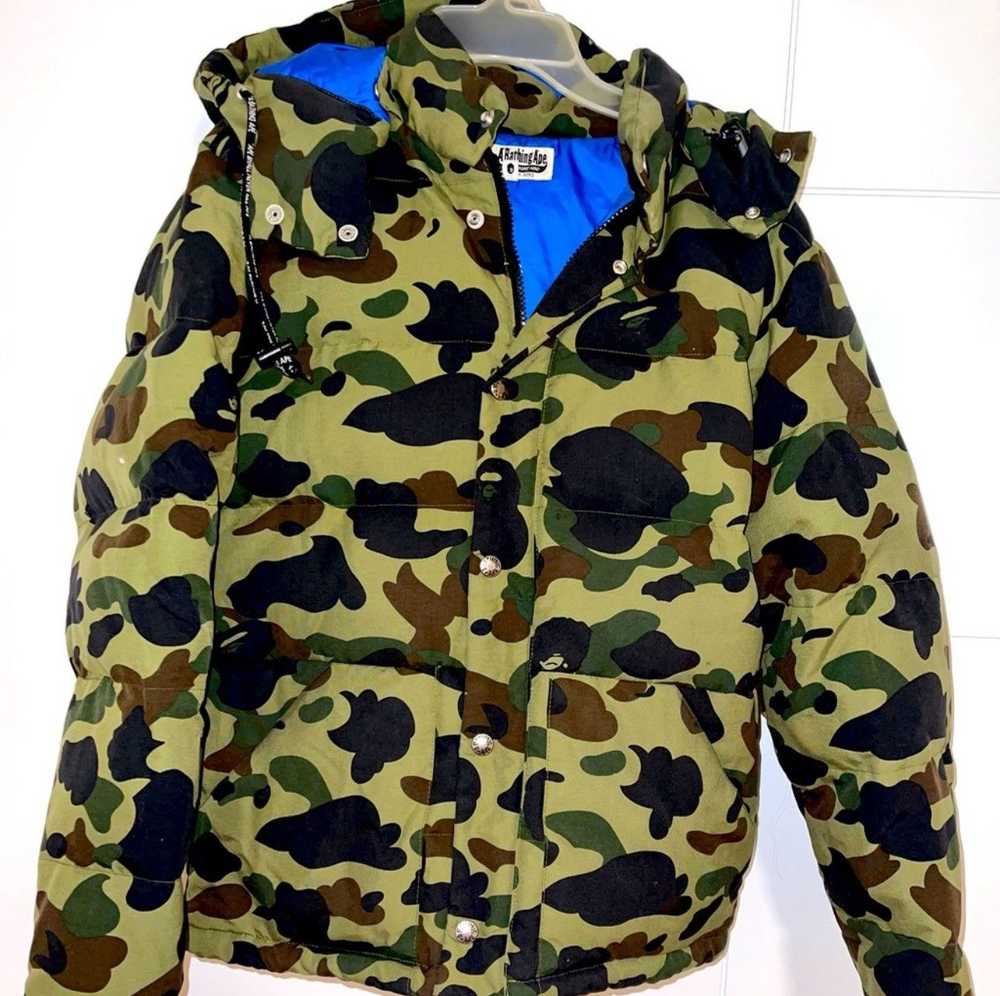 Bape 1st Camo Down Hoodie Jacket - image 1