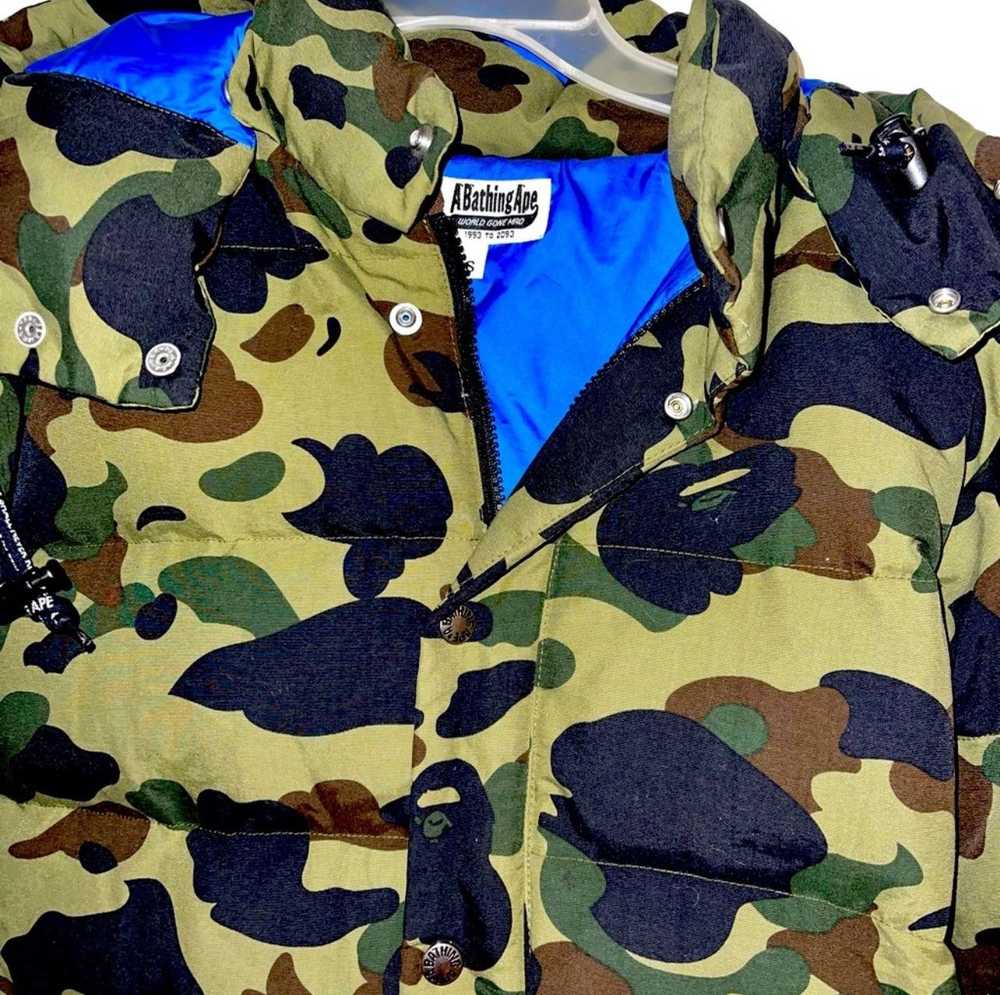 Bape 1st Camo Down Hoodie Jacket - image 3