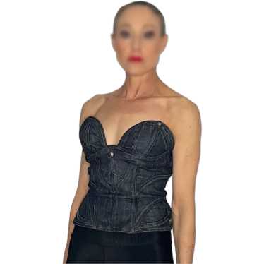 Denim Designer Bustier Halter Top