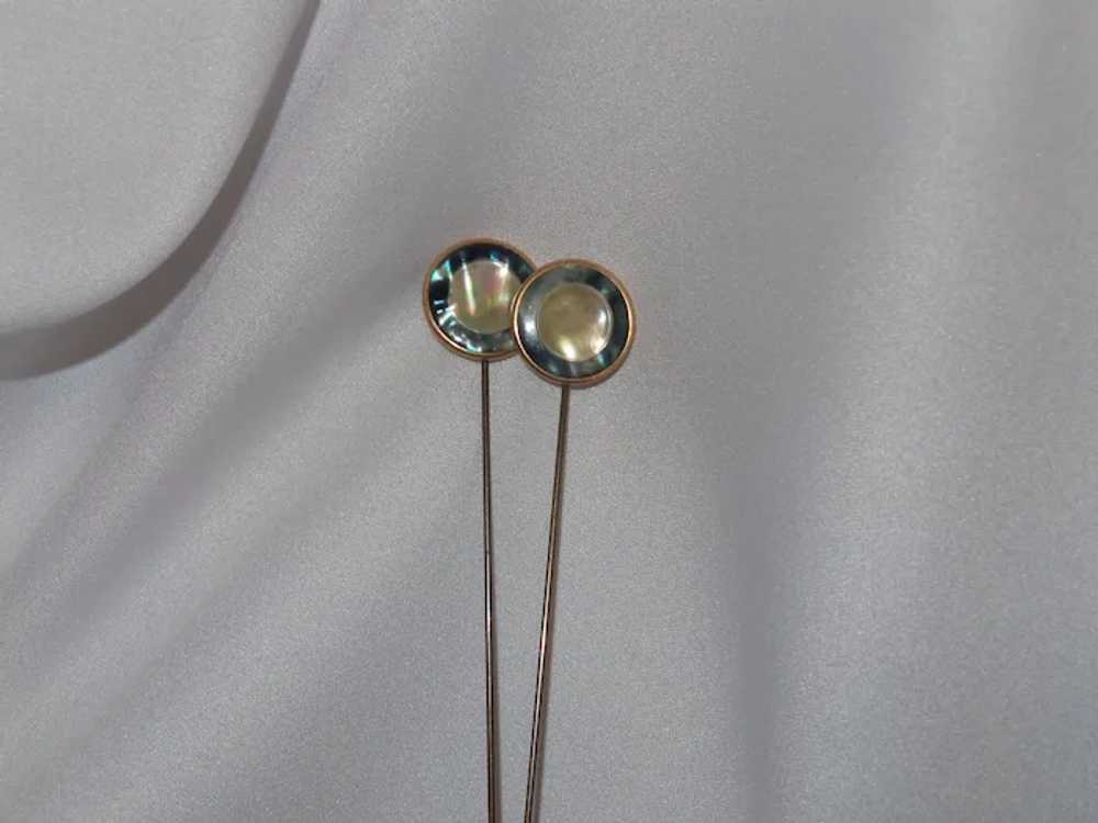 A Pair of Edwardian MOP And Abalone Shell Hat Pins - image 9