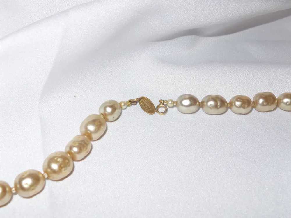 Signed Miriam Haskell Baroque Pearl Necklace - image 4