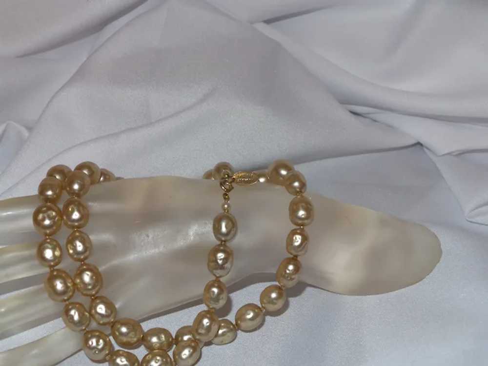 Signed Miriam Haskell Baroque Pearl Necklace - image 8