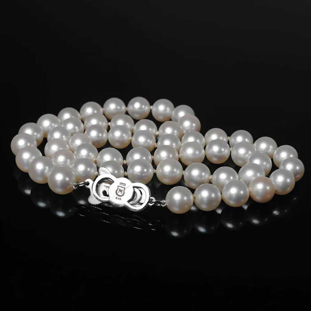 Mikimoto Cultured Pearl Necklace with 14K White G… - image 5