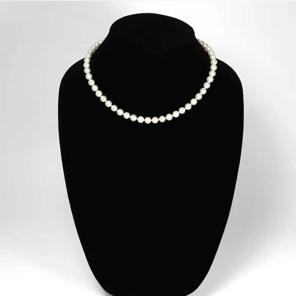 Mikimoto Cultured Pearl Necklace with 14K White G… - image 7