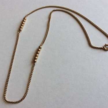 Vintage Signed AVON Metal Beads Chain Necklace Go… - image 1