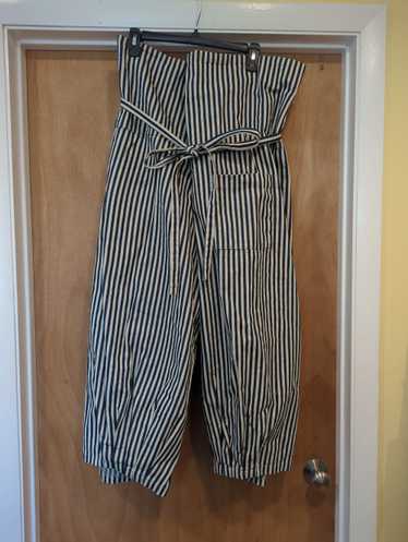 STATE Wrap pants blue stripe