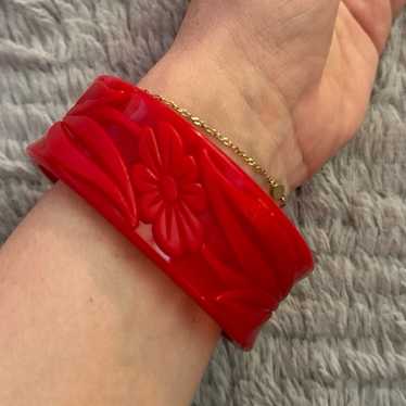 Massive Marion Godart Paris Bold Resin Bracelet Designer online French France Red Amber