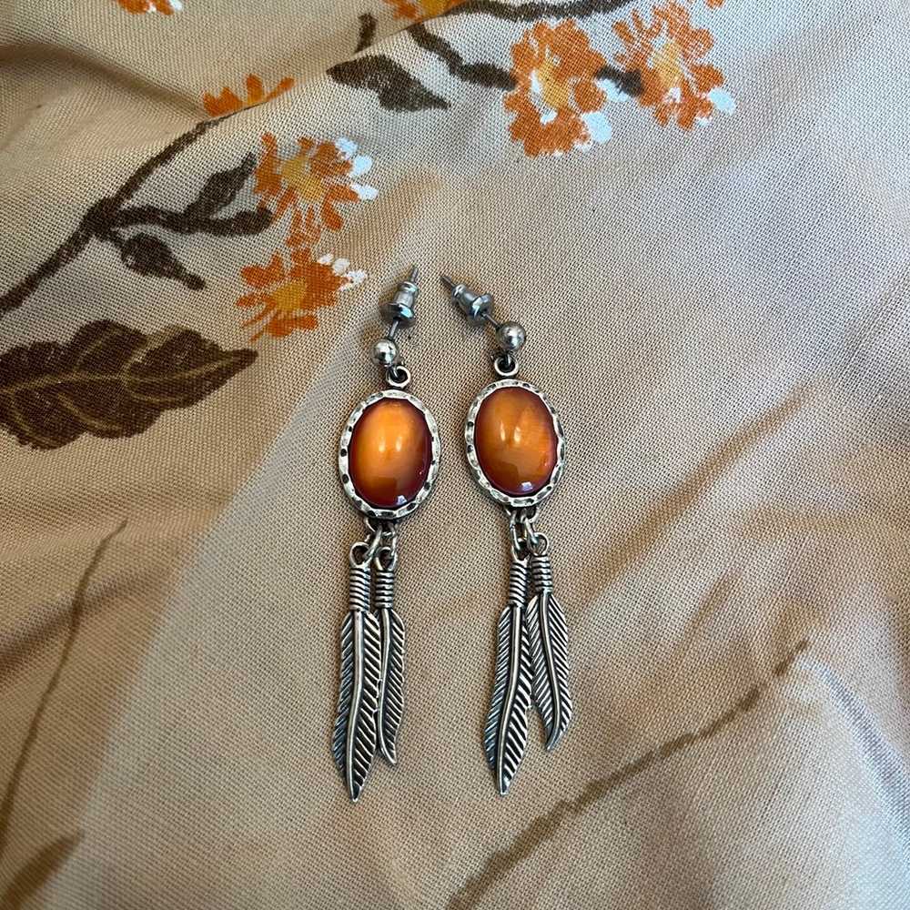 Feather earrings - image 1