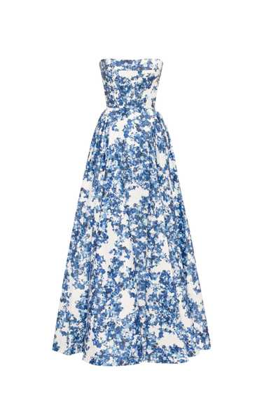 Milla Ravishing blue hydrangea corset maxi dress, 