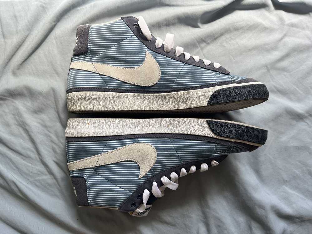 Nike Nike Blazer Mid Striped Blue/White Size 12W/… - image 5