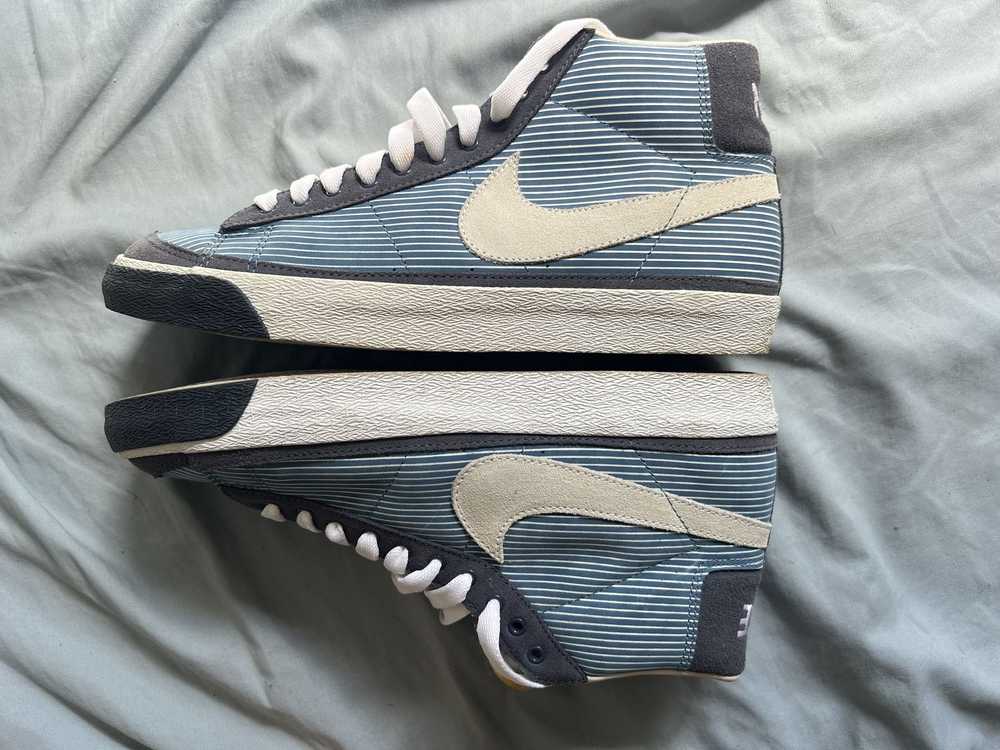 Nike Nike Blazer Mid Striped Blue/White Size 12W/… - image 6