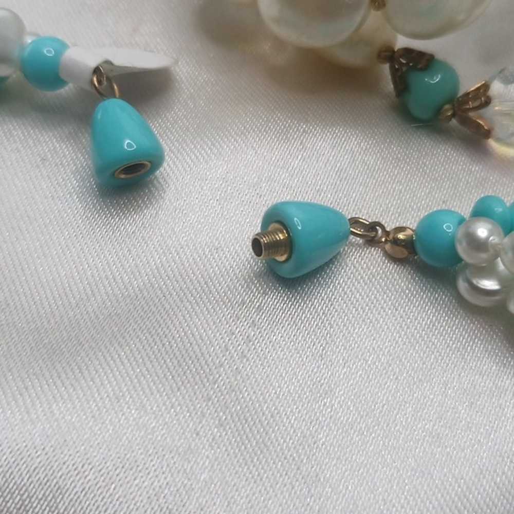 Vintage Turquoise and Pearl necklace and bracelet… - image 5