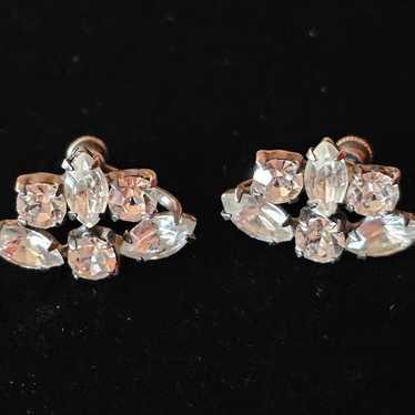 Estate Antique Art Deco Screwback Earrings Sterli… - image 1