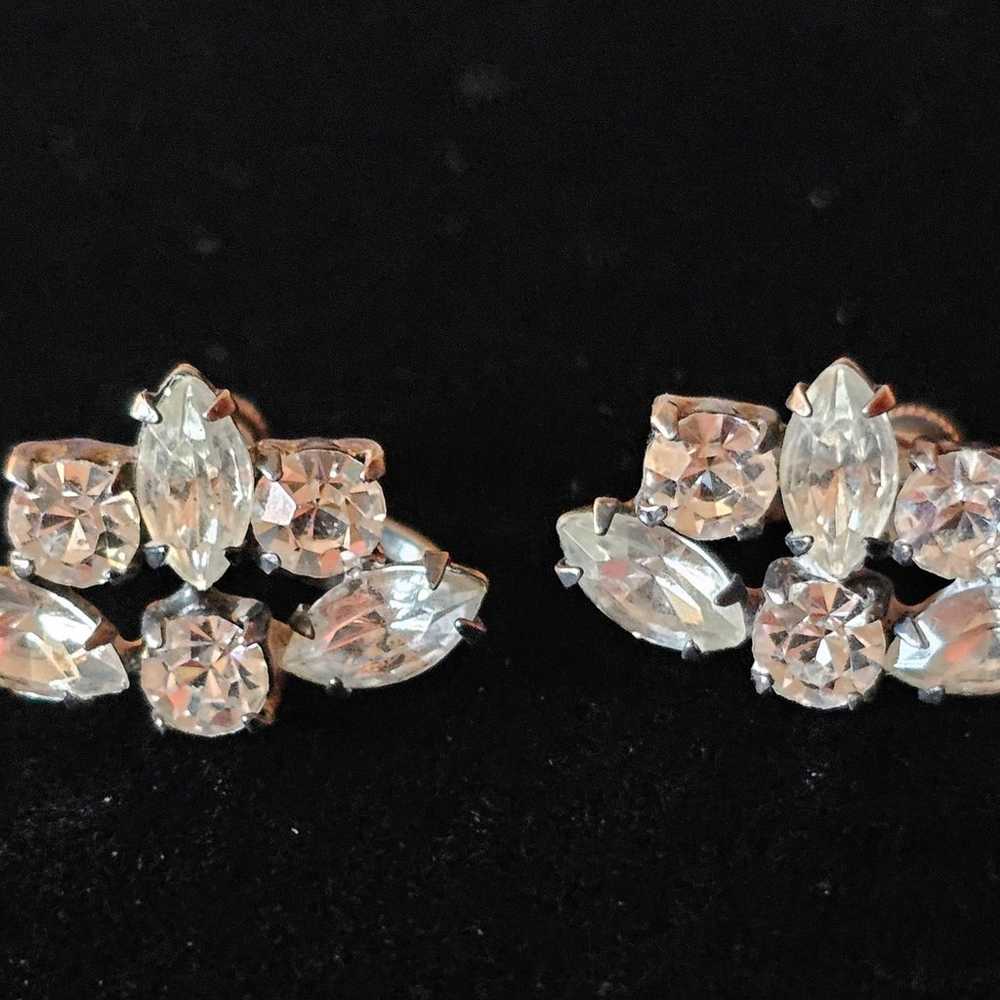 Estate Antique Art Deco Screwback Earrings Sterli… - image 2