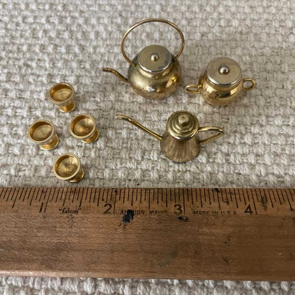 Vintage metal brass dollhouse accessories - image 1