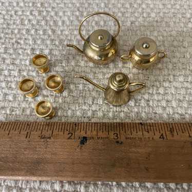 Vintage metal brass dollhouse accessories - image 1