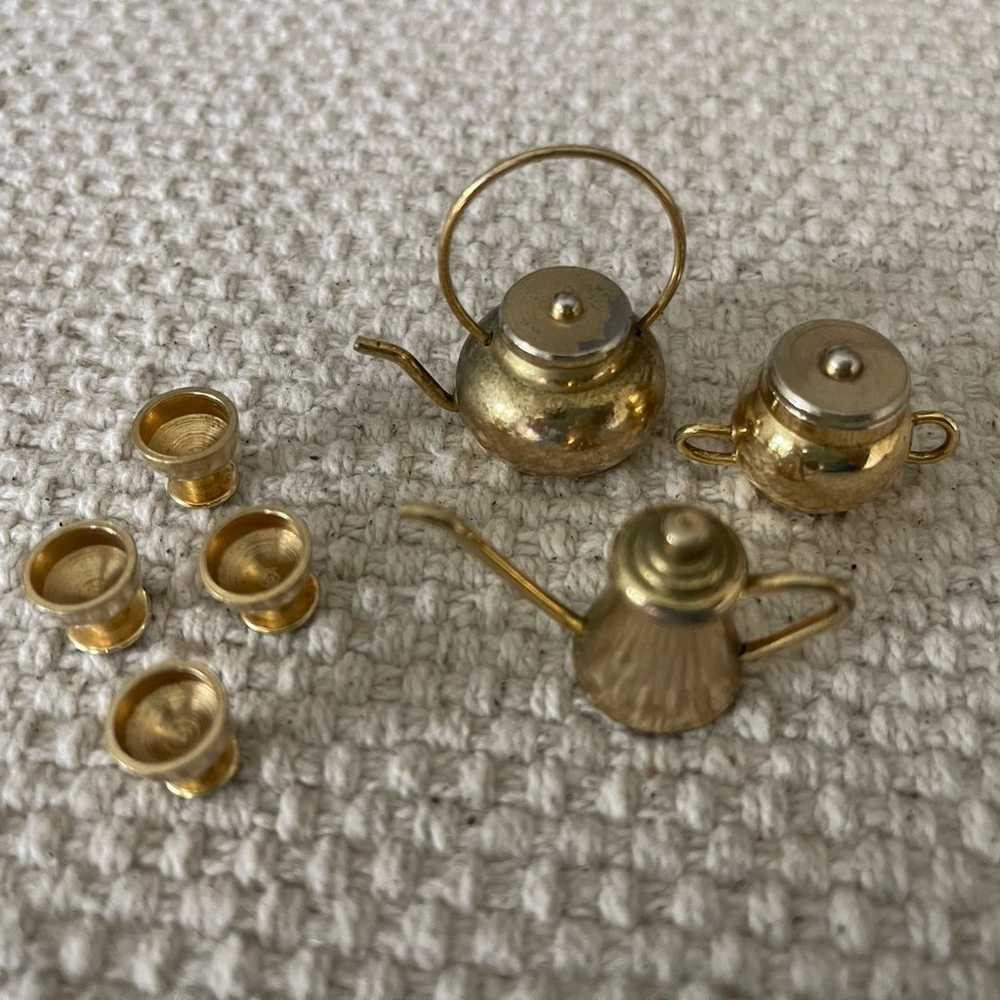 Vintage metal brass dollhouse accessories - image 2