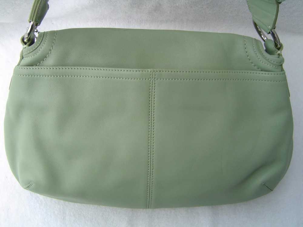 AUTHENTIC COACH GREEN LEATHER FLAP SHOULDER BAG #… - image 3