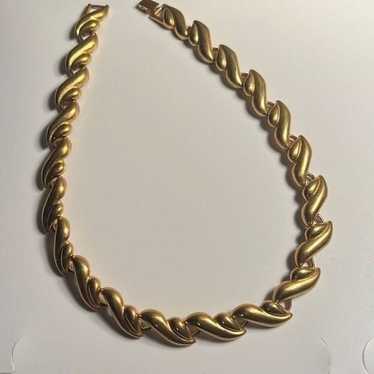 Heavy Vtg Designer Napier Gold Plated Choker Neckl