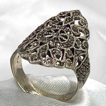 Sterling Silver ARG2 Sterling Silver Marcasite Rin