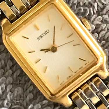 Vintage Seiko two tone, rectangle case, watch for 