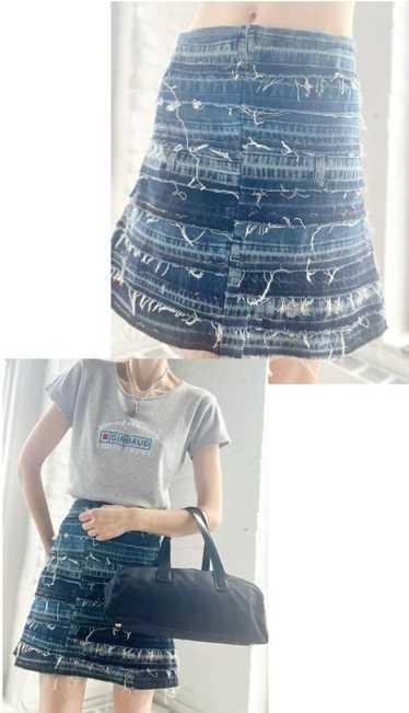 euro denim mini skirt