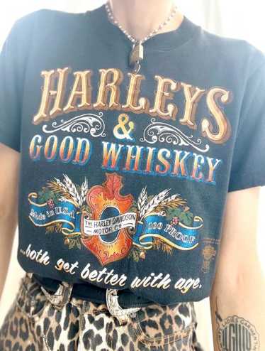 Harley Davidson 3D emblem whiskey t-shirt