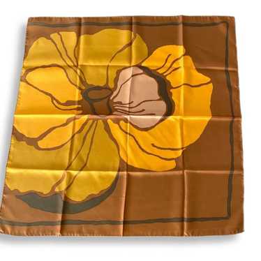 Vintage 70s Fashion Scarf Mod Flower - image 1