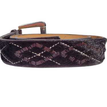 Michael Kors Leather Fur Woven Belt Woven Size Sm… - image 1