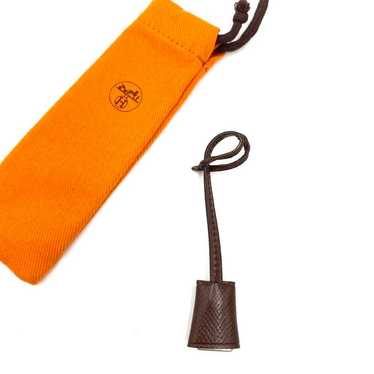 HERMES Mini Crochet Leather Charm Key Holder