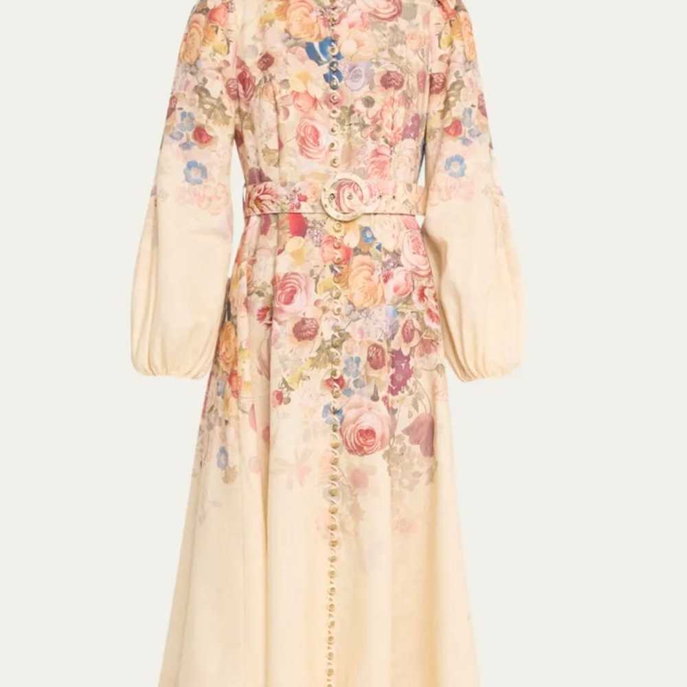 ZIMMERMANN Luminosity Floral Linen Belted Button-… - image 1