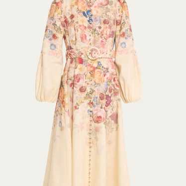 ZIMMERMANN Luminosity Floral Linen Belted Button-… - image 1