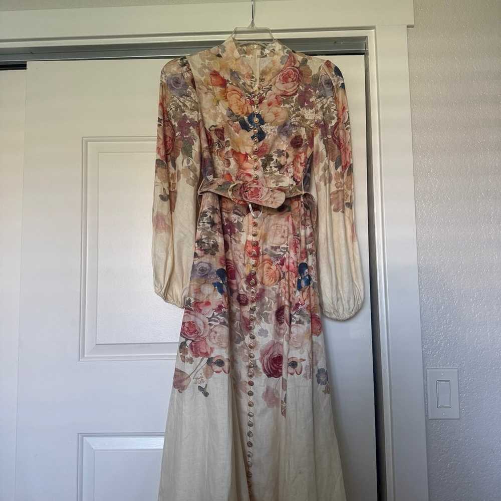 ZIMMERMANN Luminosity Floral Linen Belted Button-… - image 2