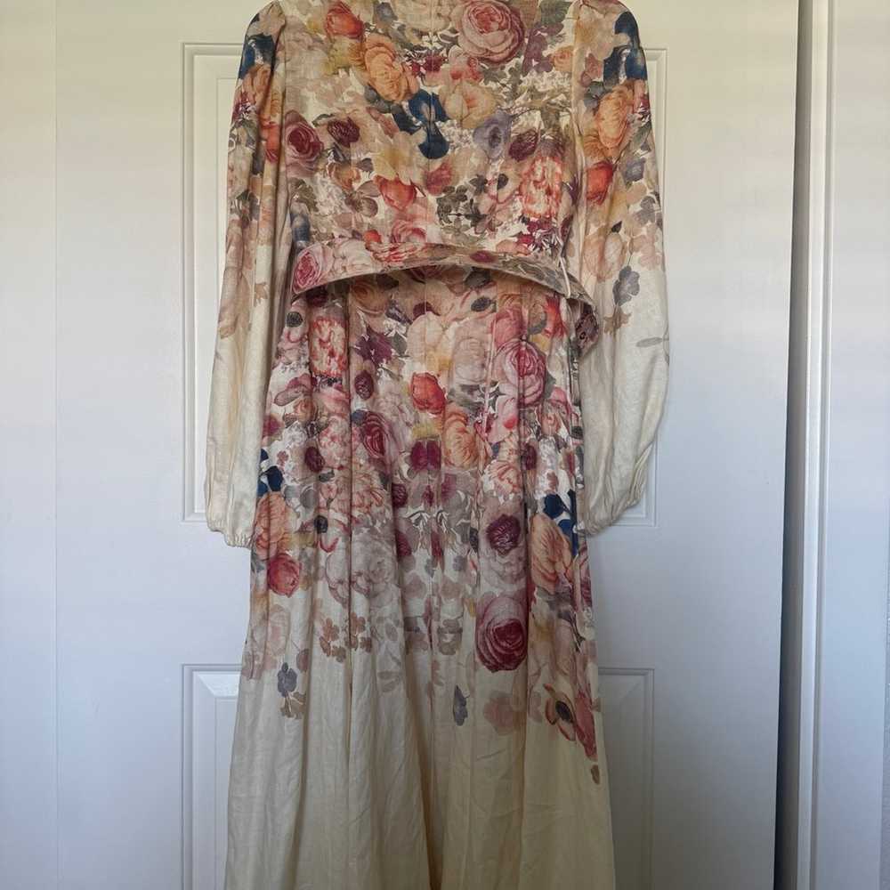 ZIMMERMANN Luminosity Floral Linen Belted Button-… - image 4