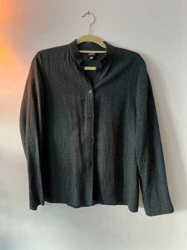 EILEEN FISHER Vintage Dark Green button down (S) |