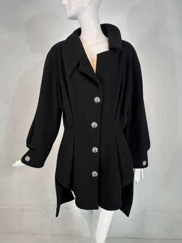 Thierry Mugler Black Wool Asymmetrical Coat with S