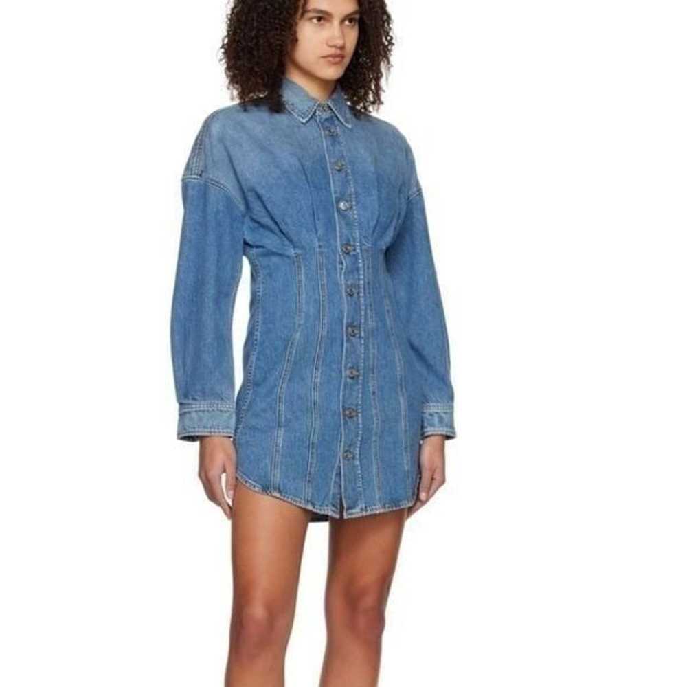 GRLFRND Blue Grace Corset Shirt Denim Minidress - image 1