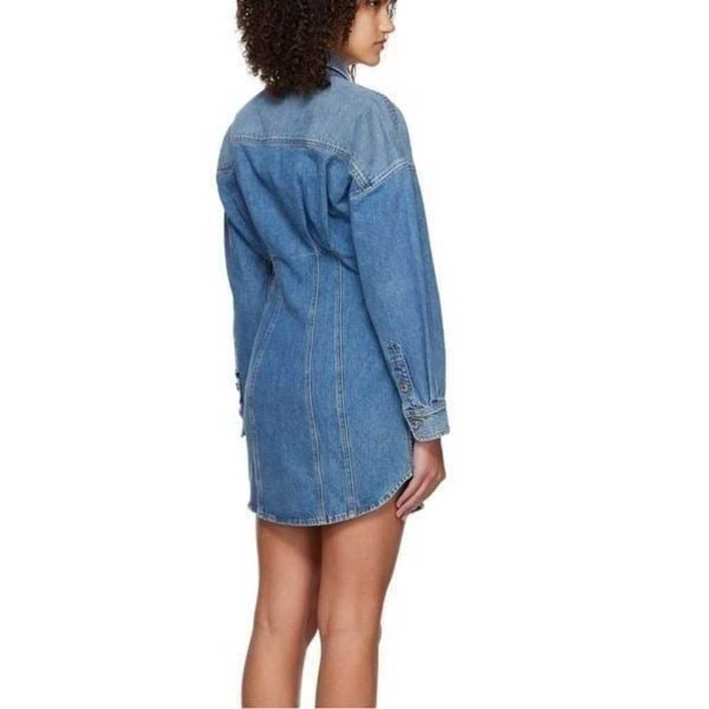 GRLFRND Blue Grace Corset Shirt Denim Minidress - image 2