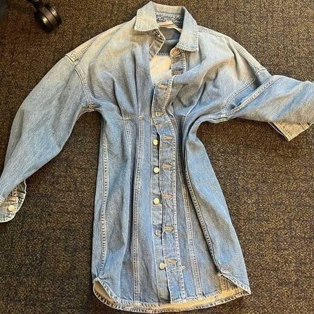 GRLFRND Blue Grace Corset Shirt Denim Minidress - image 4