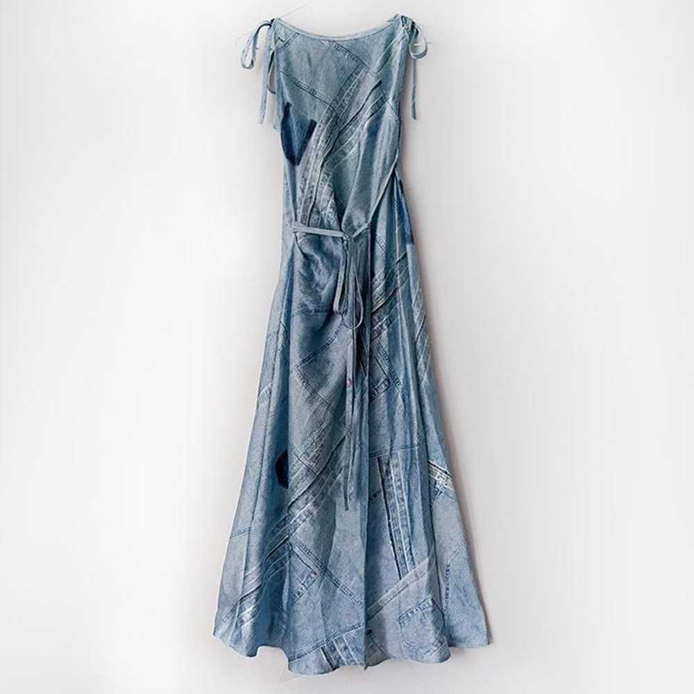 Acne long one-piece dress with denim print. - image 1