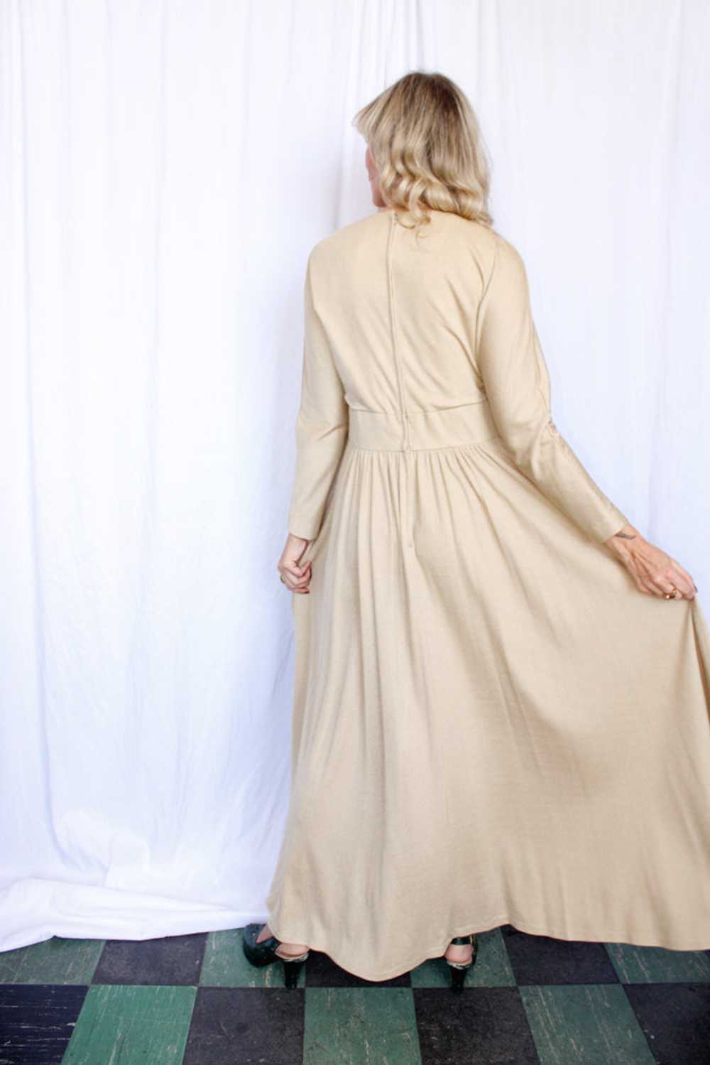 1970s Champagne Silk Jersey Dress - Large - image 2