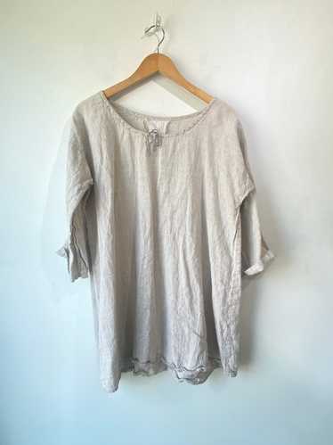 Vintage Oatmeal Linen Tunic