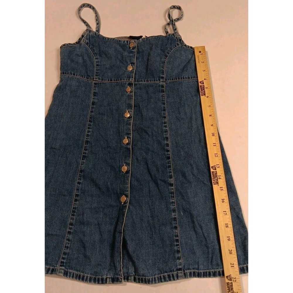 Vintage Gap Mini Denim Dress Button Up Strappy Bo… - image 2