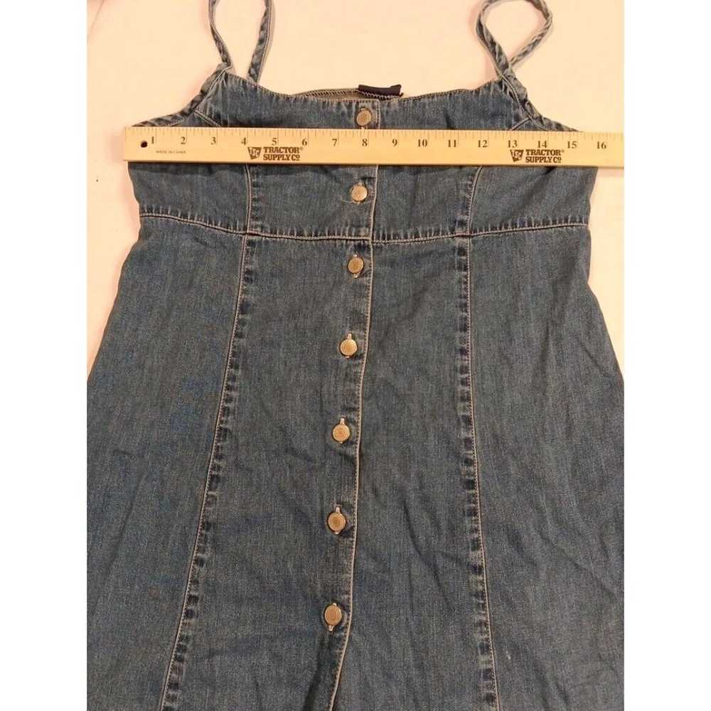 Vintage Gap Mini Denim Dress Button Up Strappy Bo… - image 3