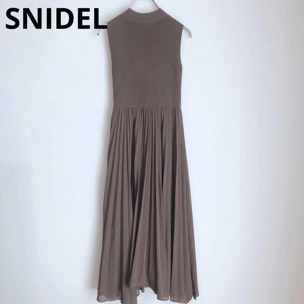 Snydel Long One-piece Sleeveless Pleated Skirt Br… - image 1