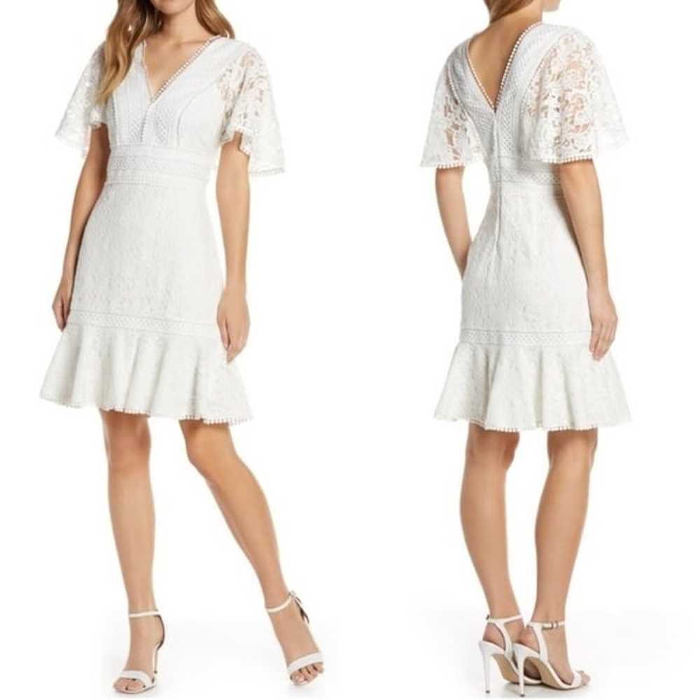 Eliza J Flounce Lace Ruffle Dress White Bridal En… - image 3