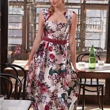 Kay Unger floral fit and flare dress