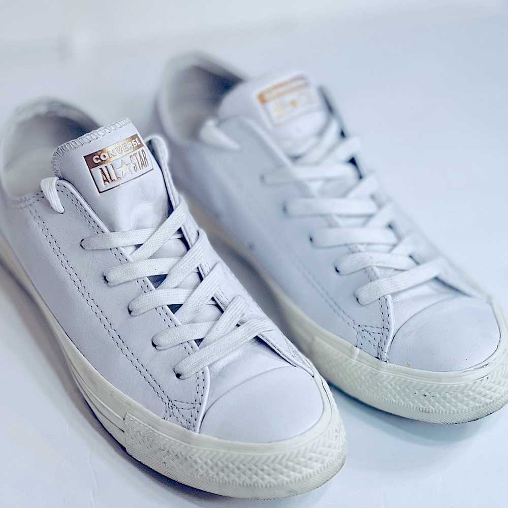 Converse All Stars, White on White leather, low t… - image 2