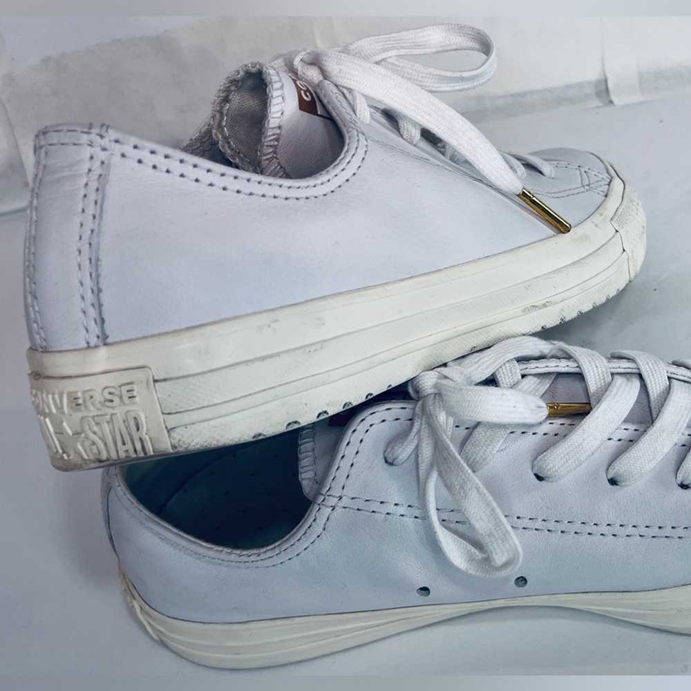 Converse All Stars, White on White leather, low t… - image 3